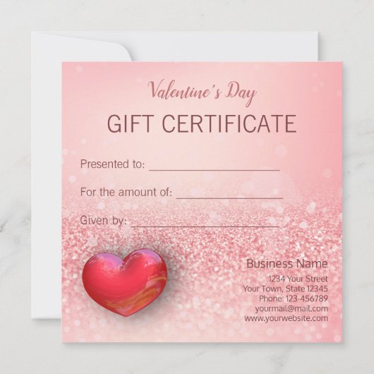 Carte cadeau Heureuse Sainte-Valentin Red Hearts P (Dos)