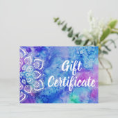 Carte Cadeau Holistique de Mandala à l'Aquarelle (Debout devant)