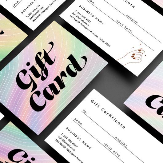 Carte cadeau Hologramme Esthétique de certificat t