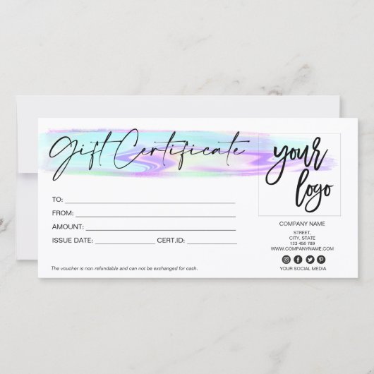 carte cadeau holographique iridescence ajouter le  (Devant)