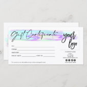 carte cadeau holographique iridescence ajouter le  (Devant / Derrière)