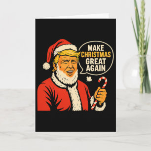 Carte Cadeau idée drôle de Noël Santa Claus Trump parodi