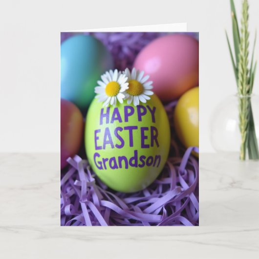 Carte Cadeau Joyeuses Pâques Petit-Fils (Devant)