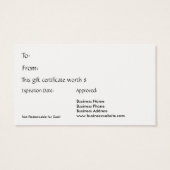 Carte Cadeau Juste pour vous Pois noir et blanc (Dos)