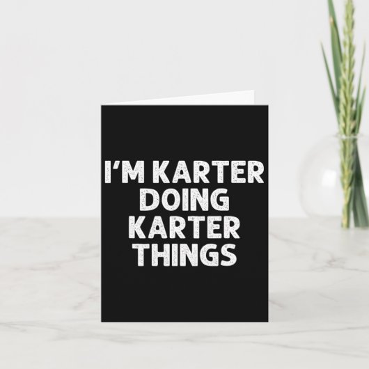 Carte Cadeau Karter Faisant des Choses de Nom Drôle Pers (Devant)