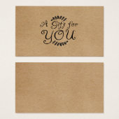 Carte-cadeau Kraft rustique (Devant & derrière)