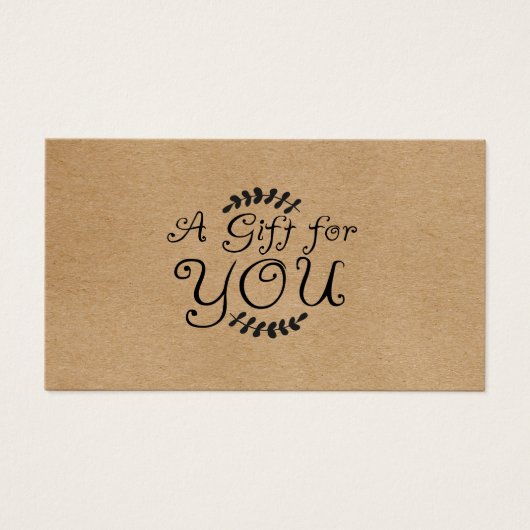 Carte-cadeau Kraft rustique (Devant)