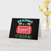 Carte Cadeau lecteur La lecture est un billet pour l'ave (Fleur jaune)