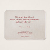 Carte cadeau Logo encadrée en or rustique Horizon (Dos)