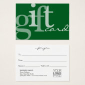 Carte Cadeau Logo Vert Typographie Gras Moderne (Devant & derrière)