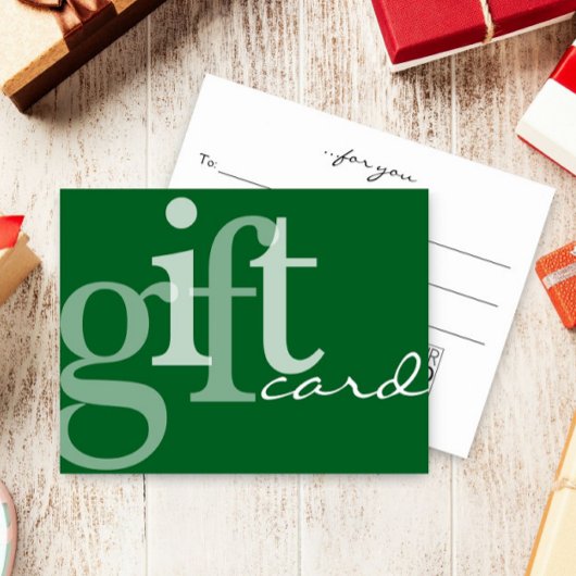 Carte Cadeau Logo Vert Typographie Gras Moderne