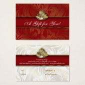 Carte cadeau Logo Xmas Elegance Bijoux Red Gold 2 (Devant & derrière)