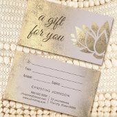 carte cadeau lotus design