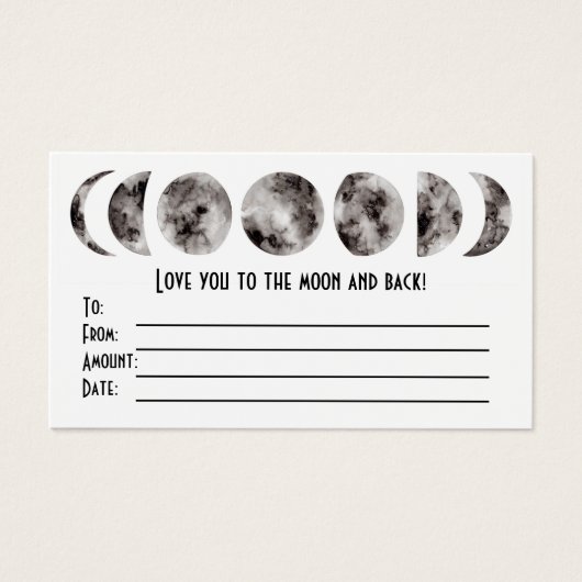 Carte cadeau Love You to the Moon (Devant)