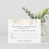 Carte cadeau Luxe Faux Gold Confetti Rain Motif (Debout devant)