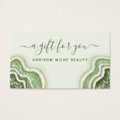 Carte cadeau Luxe Geode d'agate verte pailletée (Devant)