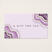 Carte cadeau Luxe Géode d'agate violette pailletée (Devant)