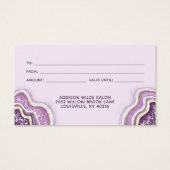 Carte cadeau Luxe Géode d'agate violette pailletée (Dos)