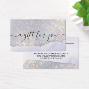 Carte Cadeau Luxe Paillettes Violettes Holographiq