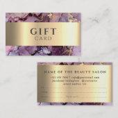 Carte cadeau Marble Elegant Blanc Faux Or Beauté (Devant / Derrière)