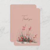 Carte Cadeau Mariage Fleur sauvage rose (Devant / Derrière)