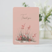 Carte Cadeau Mariage Fleur sauvage rose (Debout devant)