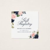 Carte cadeau mariage floral marine et blush (Devant)