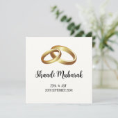 Carte cadeau Mariage Shaadi Mubarak personnalisée (Debout devant)