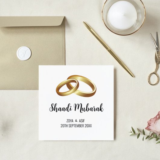 Carte cadeau Mariage Shaadi Mubarak personnalisée