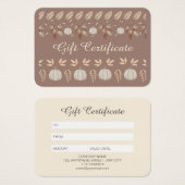 Carte Cadeau Marron Beige Moderne Épice de Citroui (Devant & derrière)