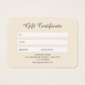 Carte Cadeau Marron Beige Moderne Épice de Citroui (Dos)