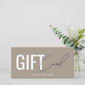 carte cadeau marron clair logo moderne professionn (Debout devant)