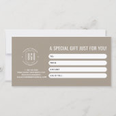 carte cadeau marron clair logo moderne professionn (Dos)