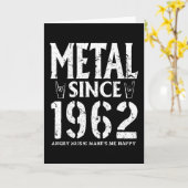 Carte Cadeau métallique Anniversaire Vintage 1962 (Fleur jaune)