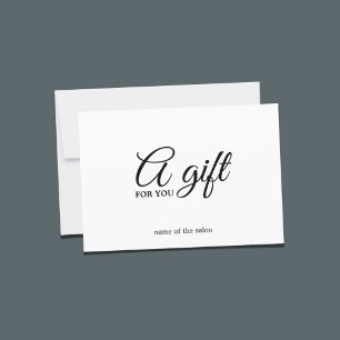 Carte Cadeau minimaliste Elegant noir blanc beauté