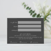 Carte cadeau minimaliste pour entreprise noire (Debout devant)