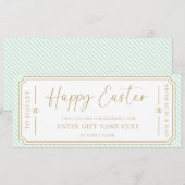 Carte cadeau Mint Green Happy Pâques (Devant / Derrière)
