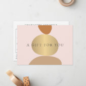 Carte Cadeau Moderne Abstrait Zen Pierres Or et Ro (Devant/Arrière en situation)