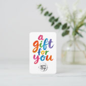 Carte Cadeau Moderne Avec Réduction De Texte Color (Debout devant)