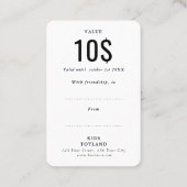 Carte Cadeau Moderne Avec Réduction De Texte Color (Dos)