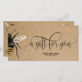 Carte cadeau moderne Bee Honeybee Honey (Devant / Derrière)