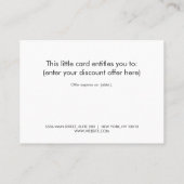 Carte cadeau moderne Black and Gold (Dos)