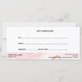 Carte cadeau moderne Blush Pink Agate Certificate (Dos)