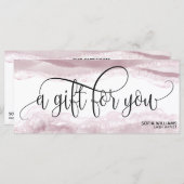 Carte cadeau moderne Blush Pink Agate Certificate (Devant / Derrière)