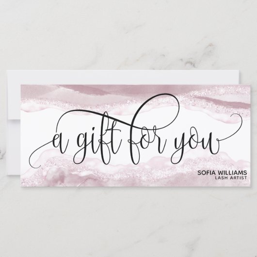 Carte cadeau moderne Blush Pink Agate Certificate (Devant)
