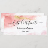 Carte cadeau moderne Blush Pink Gold Agate (Devant / Derrière)