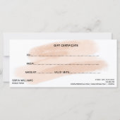 Carte cadeau moderne Blush Pink Watercolor Certifi (Dos)