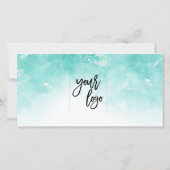 carte cadeau moderne certificat ajouter logo aqua (Dos)