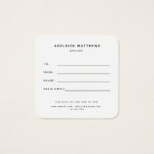 Carte cadeau moderne Elegant simple Monogramme bla (Dos)