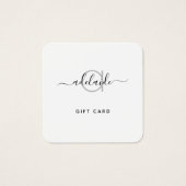 Carte cadeau moderne Elegant simple Monogramme bla (Devant)